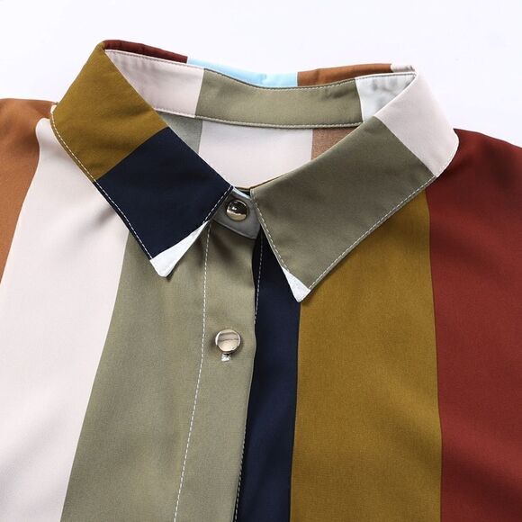 Oversized
Striped Color Block Button Down - Picture 5 of 7